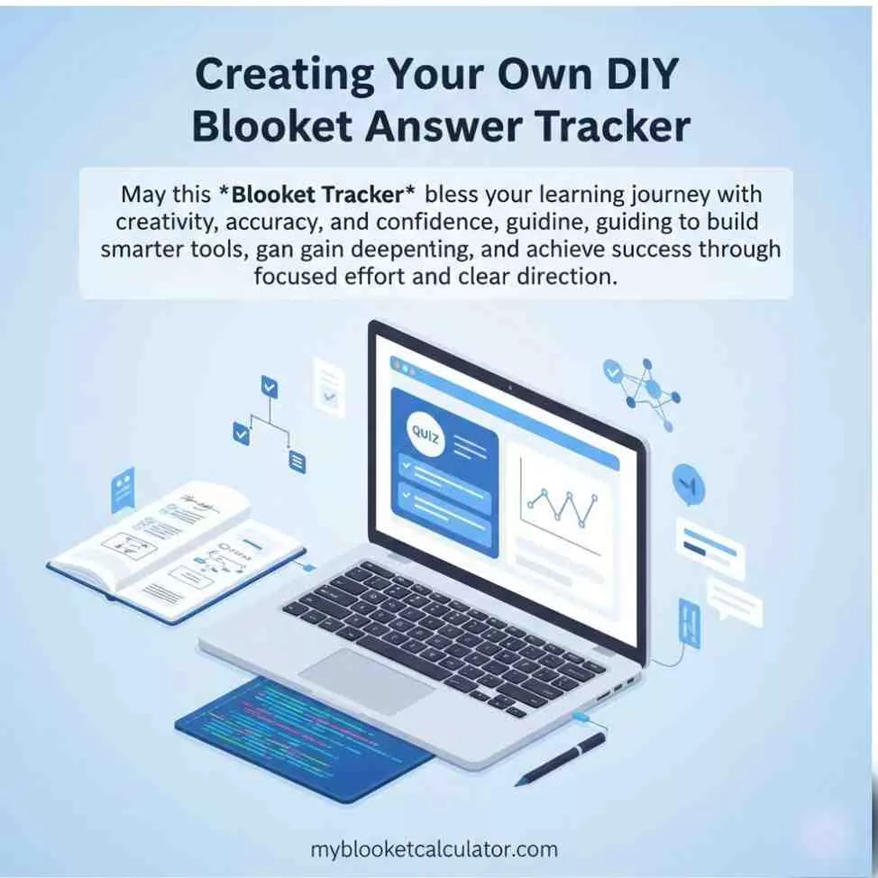 DIY Blooket Answer Tracker guide with laptop showing quiz interface and analytics"