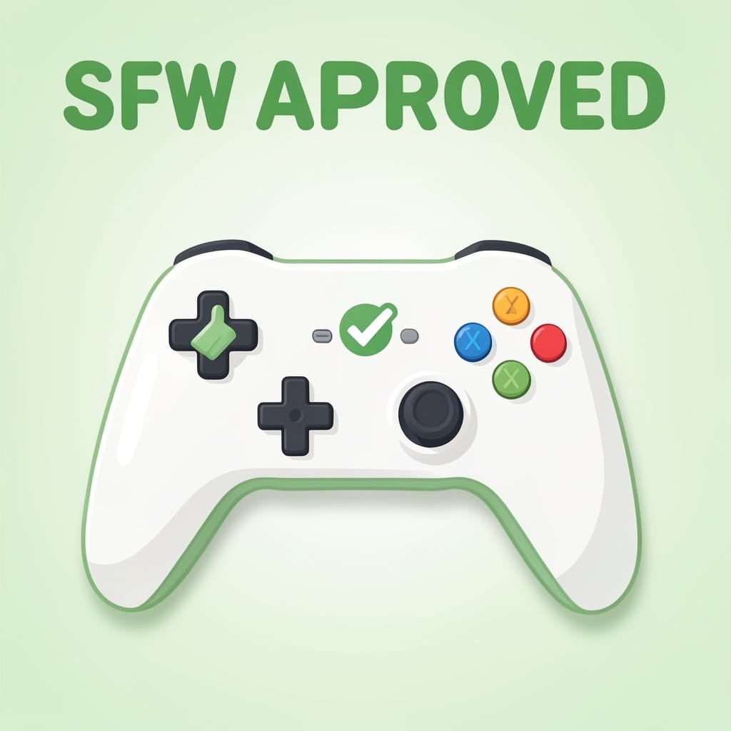Clean and safe-for-work streamer gamer pick-up lines illustration with approved checkmark badge