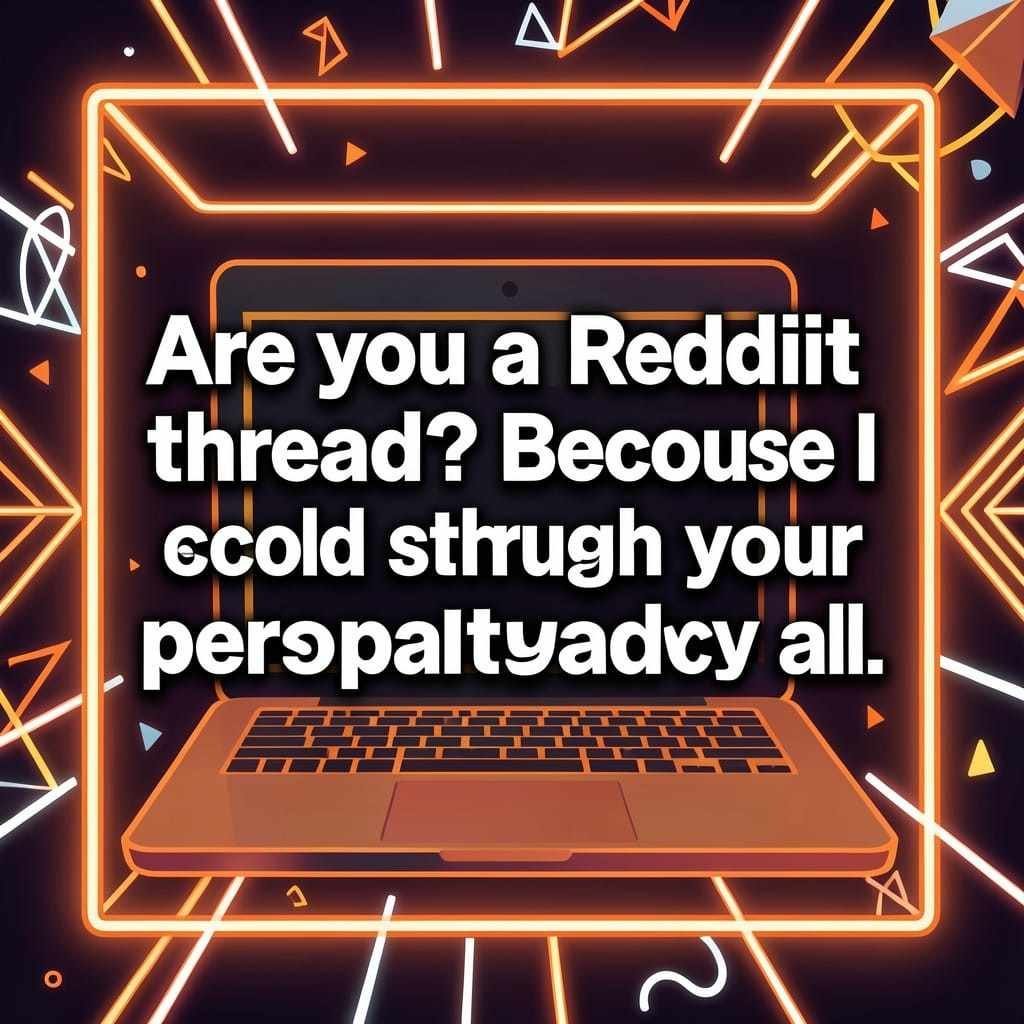 Trending birthday pickup lines reddit quote on neon party background