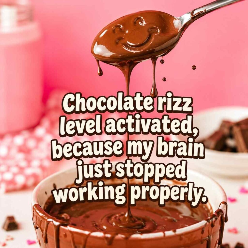 Funny Chocolate Pick-Up Lines: Rizz Quotes on Melted Chocolate Spoons