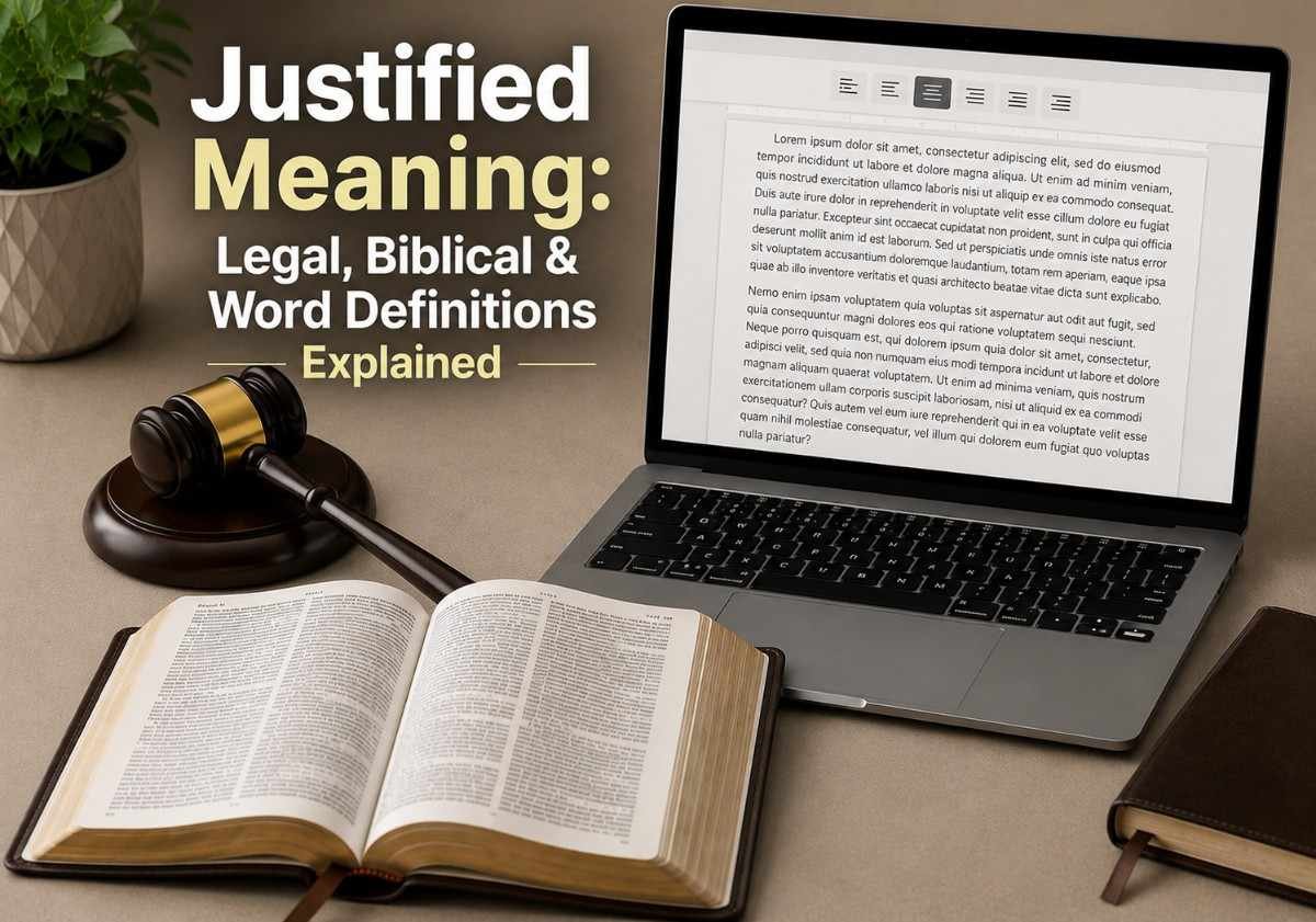 "Justified" meaning explained across law, faith, and text formatting.
