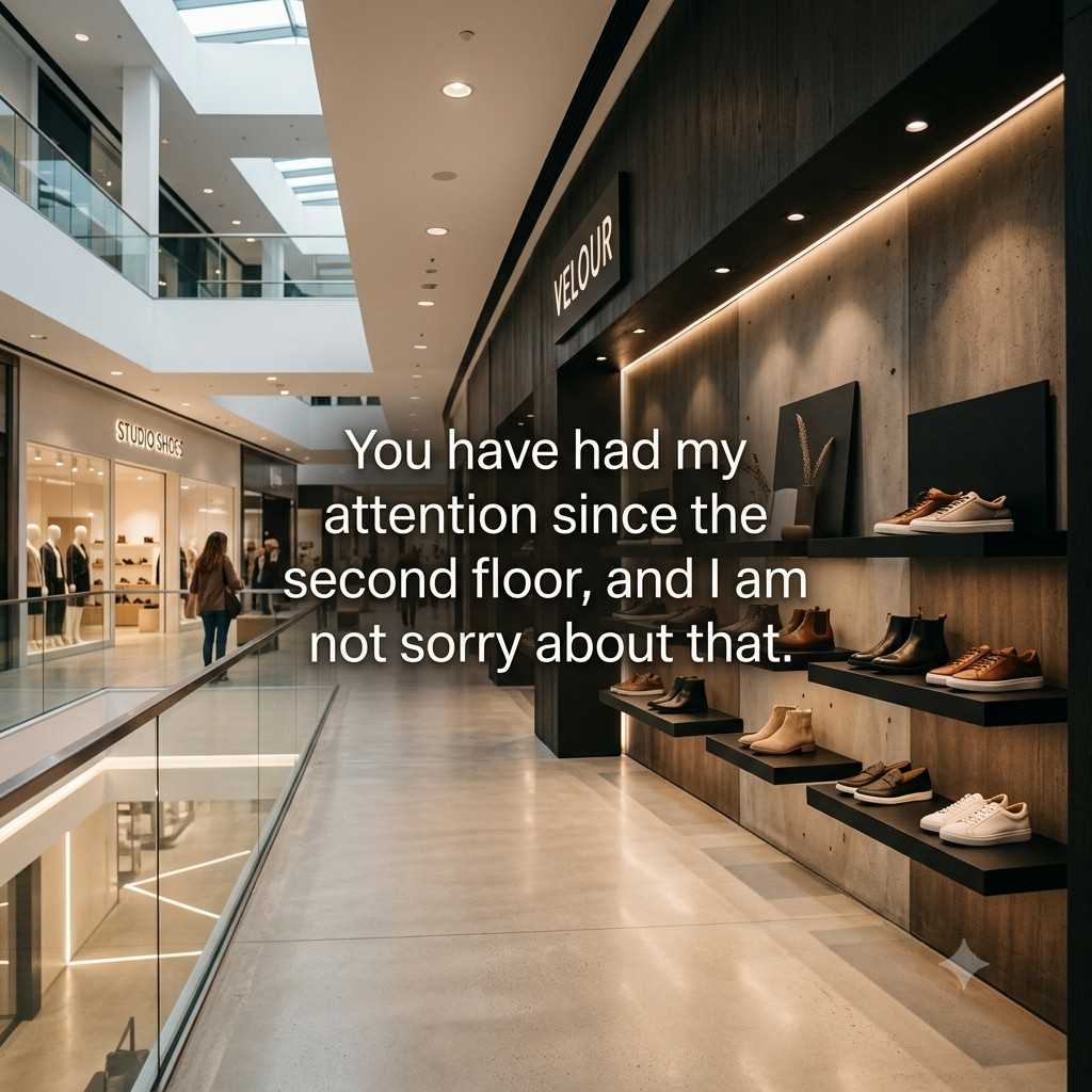 Smooth shopping mall pick up line for mall crush shoe store visual