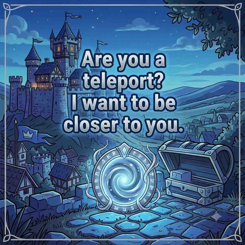 "Short Lords Mobile icebreaker lines image with teleport portal illustration"