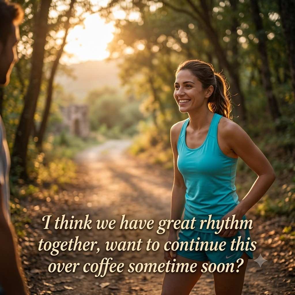  Smooth Runner Jogger Pick Up Lines quote to get her number on trail photo
