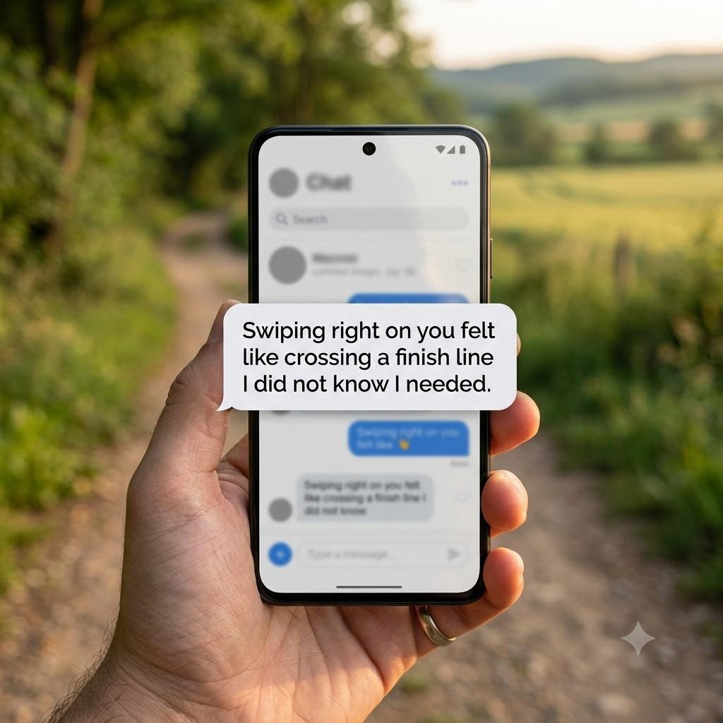  Runner Jogger Pick-Up Lines Tinder opener quote on phone chat mockup