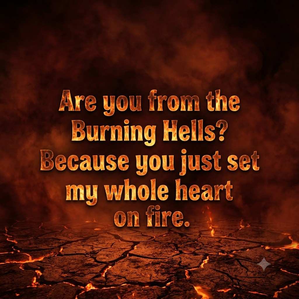  Dark humor Diablo pickup lines with a fiery hell theme.