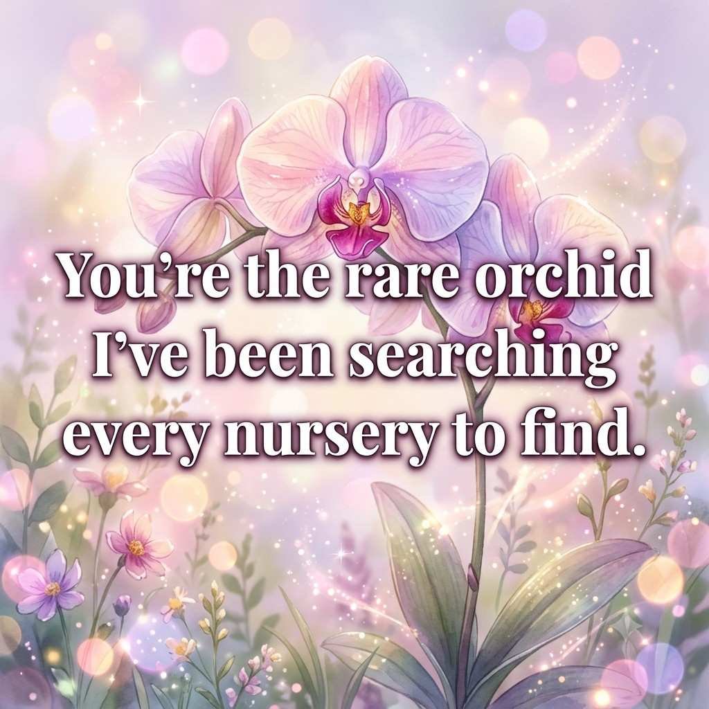Plant pick up lines for her quote with orchid theme