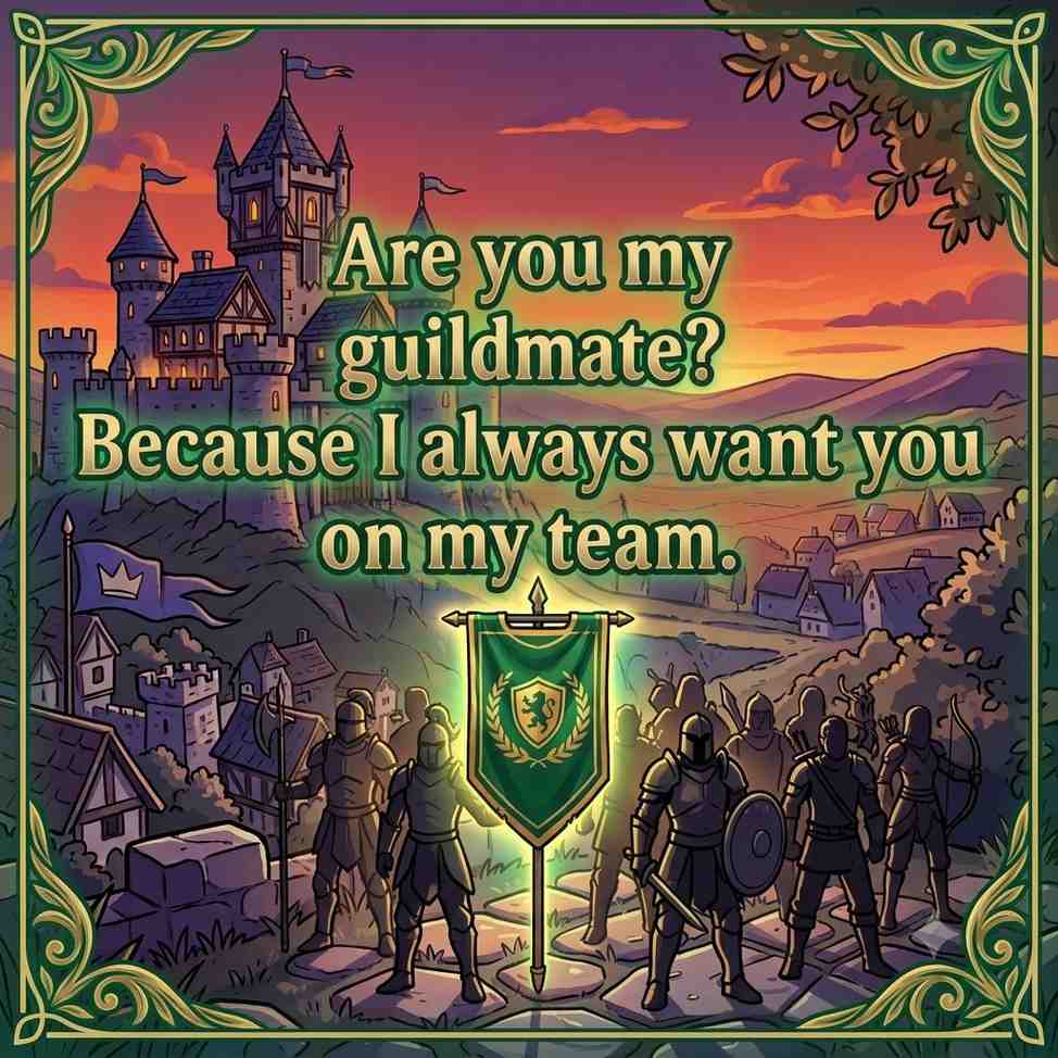 Lords Mobile pick up lines for guildmates image with guild banner illustrations