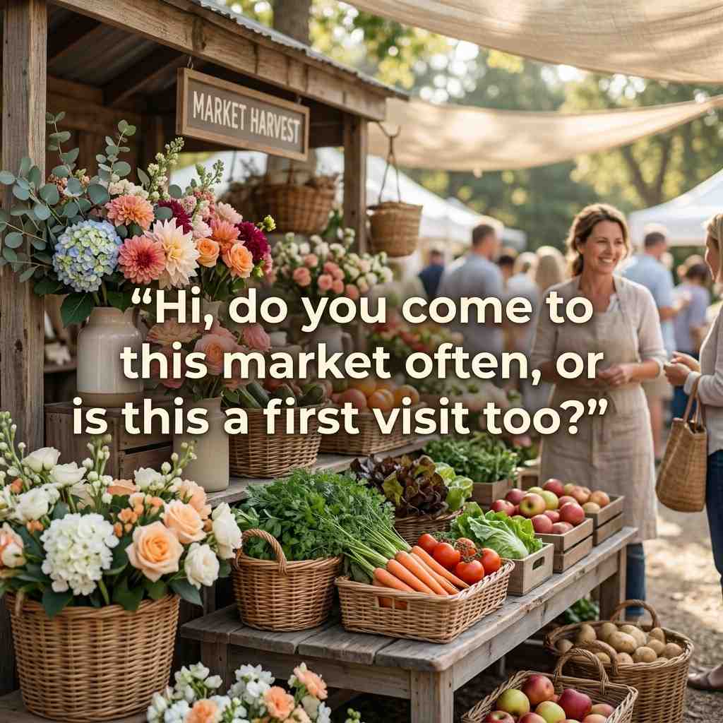  Clean Farmers Market Pick Up Lines quote image with fresh flowers