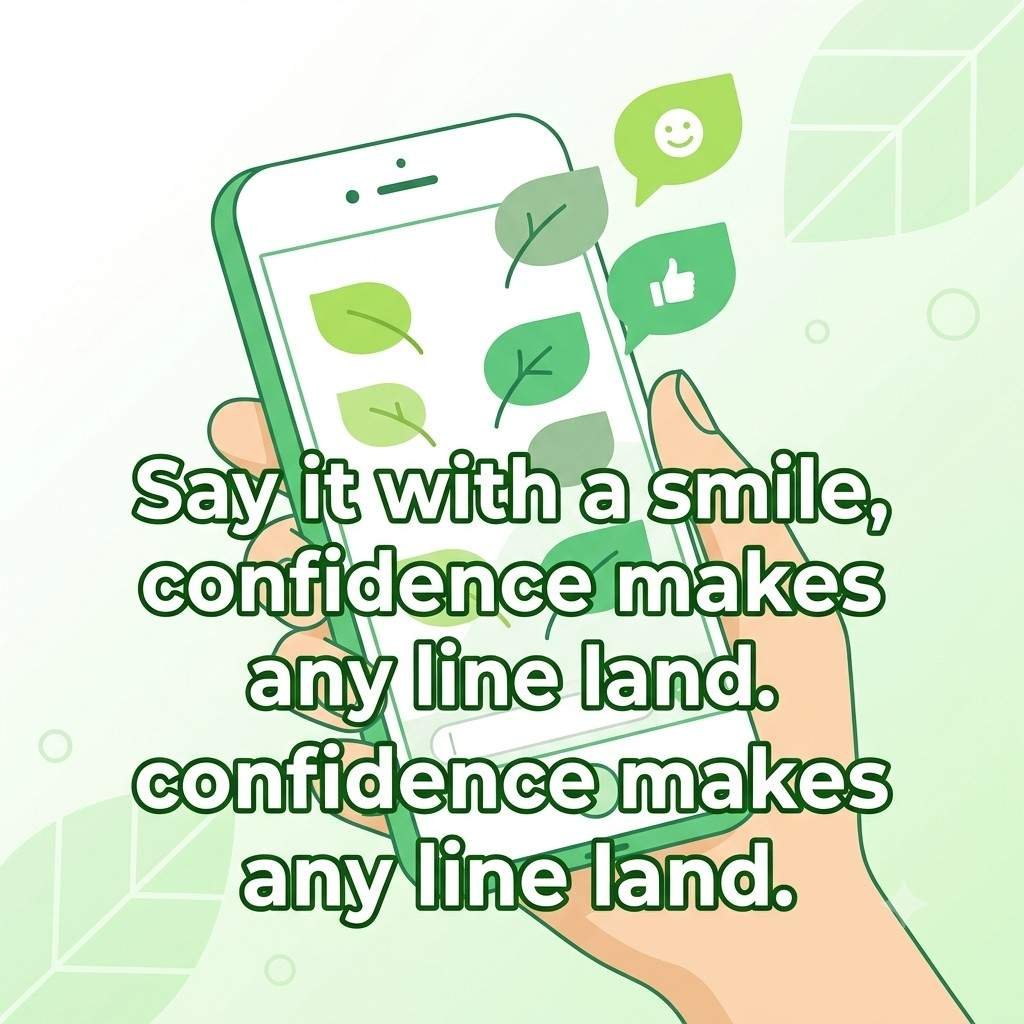 Plant pick up lines usage tip quote with smartphone chat theme