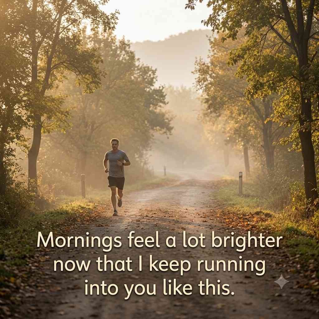 Morning Jog Runner Jogger Pick Up Lines quote on sunrise park run photo