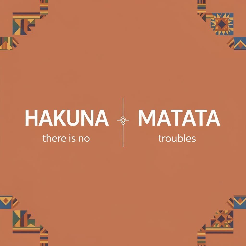 Hakuna matata meaning broken down word by word — hakuna and matata translation graphic
