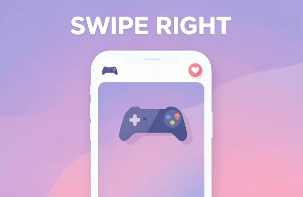 Streamer gamer pick-up lines for Tinder and Hinge dating app profile mockup with controller icon