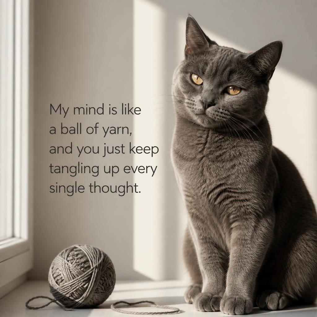 Witty Cat Pick Up Lines: an image of a clever cat with a smart quote
