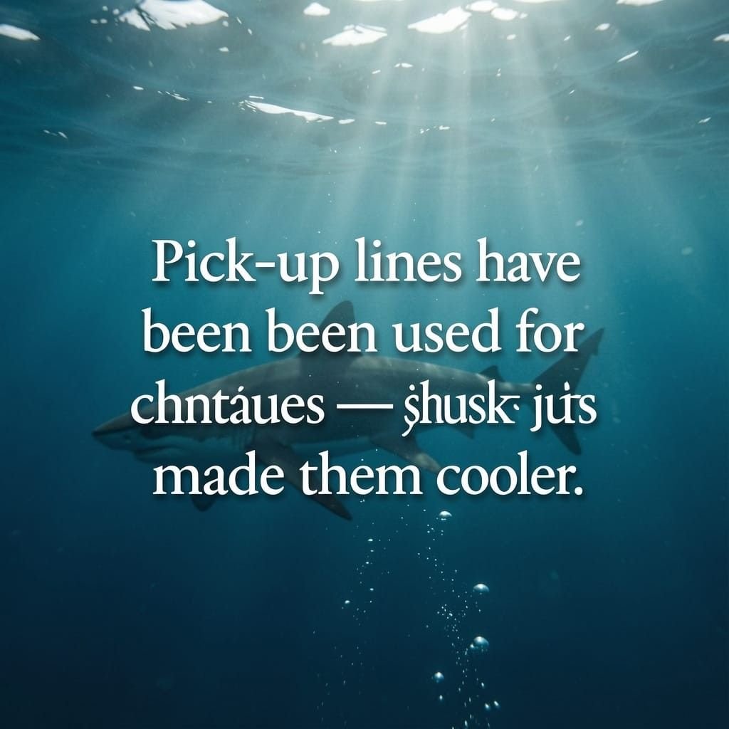 Fun fact image about the history behind Shark Pick-Up Lines and flirty ocean humor