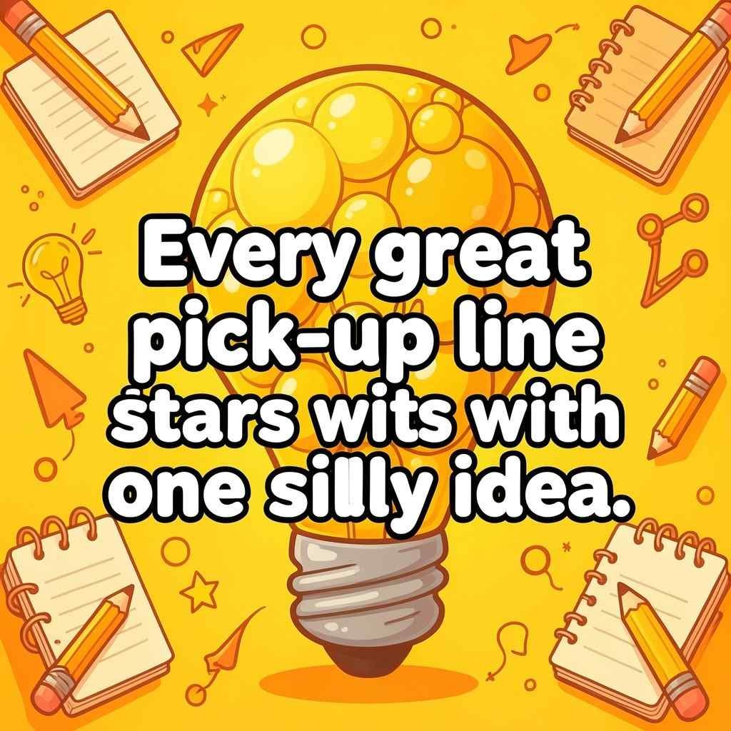 SpongeBob pickup line creation quote with lightbulb idea theme