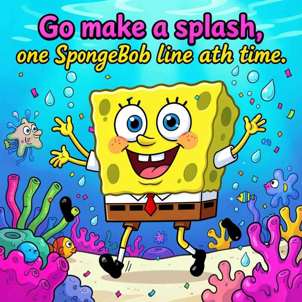Spongebob pick up lines closing quote making a splash theme