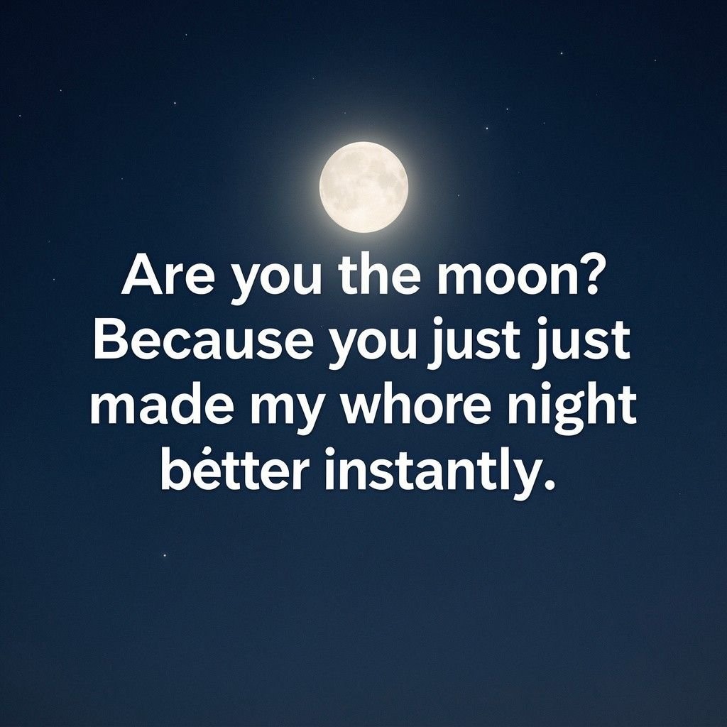 Short cute moon pick up lines quotes with minimalist glowing moon