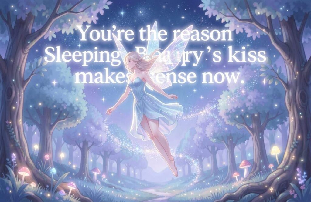  Magical and dreamy fairy pick up lines image of a fairy floating in a starry sky