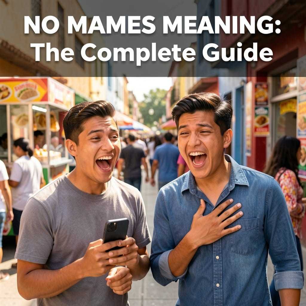 Two friends reacting with shock, illustrating the no mames meaning in everyday Mexican Spanish conversation