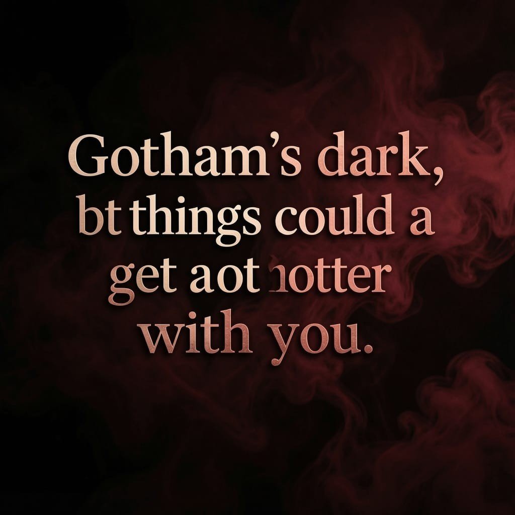 Bold Batman pick up lines quotes with dark moody background